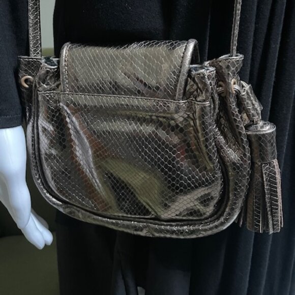 See by Chloe NWOT Metal Gray Leather Crossbody - Picture 3 of 10